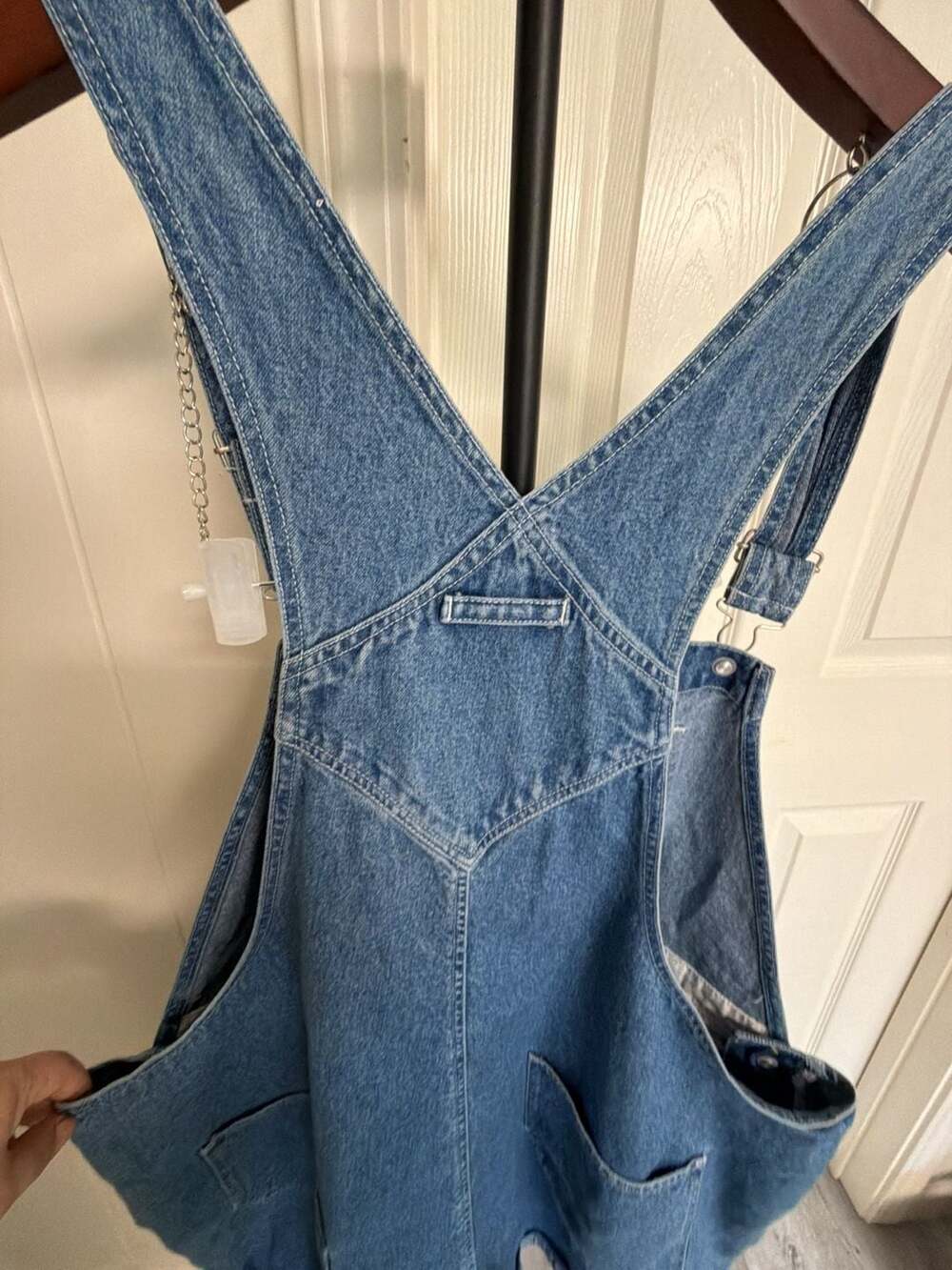 Disney Pooh Woman Vintage Winnie the Pooh & Tigger Denim Short Overalls Size 24W - Picture 6 of 9